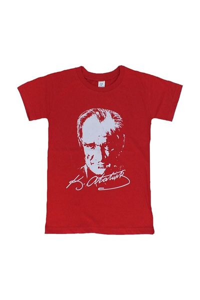 trenddünya Tricou unisex din bumbac cu mânecă scurtă, imprimat cu Atatürk
