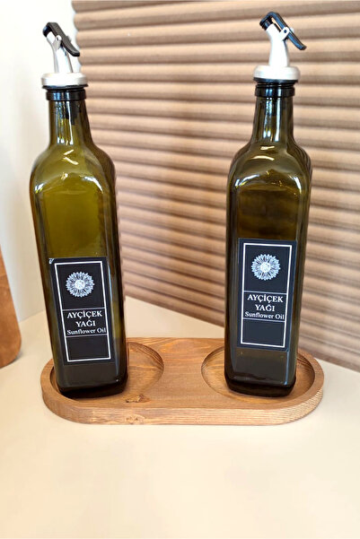 Mobawood 2 Compartment Brown Wooden Oil Pot, Presentation Pot, Soap Pot 28 Cm