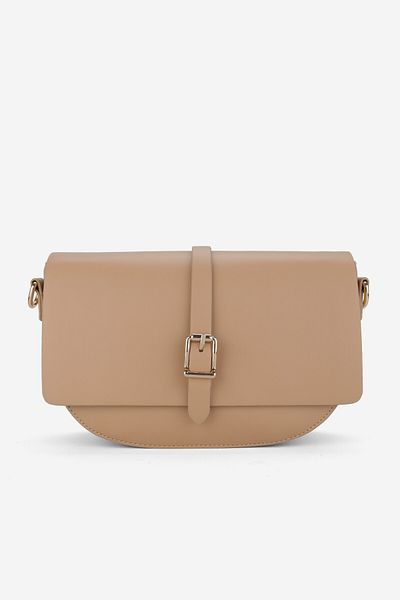 TUNAELLİ WOMEN'S NUDE COLOR COVER ADJUSTABLE CROSSBODY BAGET BAG