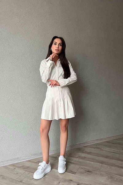 Seda Yalçın Atelier Yellow Striped Mini Poplin Shirt Dress