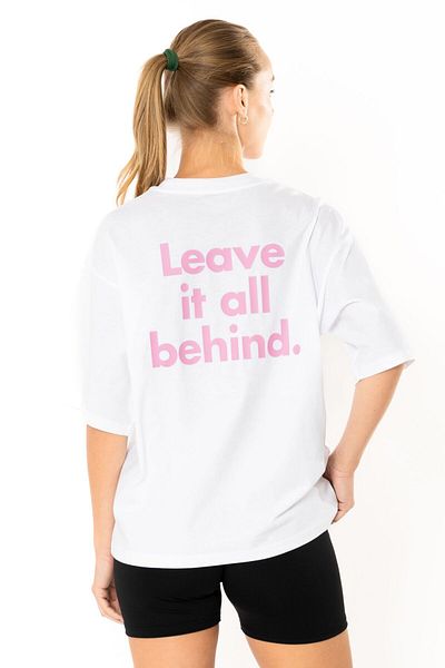 Coredra Tricou Leave Oversize Femei - Alb