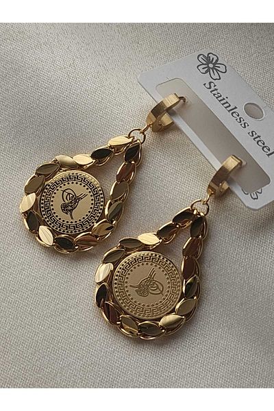 ZÜLİSCH STEEL EARRINGS TURA MODEL GOLD COLOR STAINLESS
