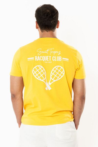 Coredra Ανδρικό T-Shirt Racquet Club Regular - Κίτρινο