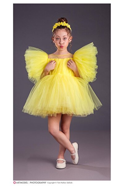 Fatma Kına Fenomen Kids kolları kabarık elbise