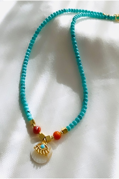 VNS Accessories Göz Detay Boncuk Tasarım Kolye