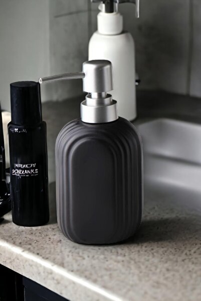 ALBETTO Stoneware Sıvı Sabunluk Siyah 300ml G3137