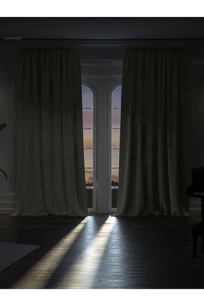 Yakamoz Yüksek Kalite Taş Rengi Karartma Blackout Fon Perde Ekstrafor Büzgülü...