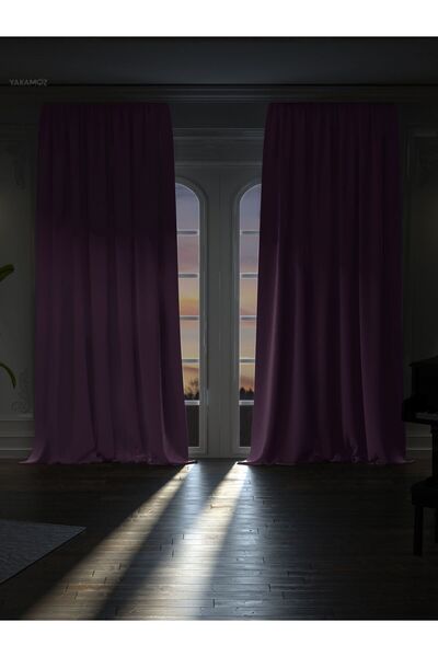 Yakamoz YÜKSEK KALİTE LİLA RENGİ KARARTMA BLACKOUT FON PERDE EKSTRAFOR BÜZGÜLÜ TEK KANAT DARK TOUCH SERİSİ