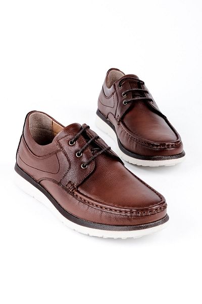 Lal Shoes & Bags Ανδρικά παπούτσια Casual από γνήσιο δέρμα Hangry-Καφέ
