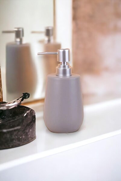 ALBETTO Stoneware Sıvı Sabunluk Gri 400ml G3136