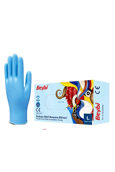 ayliz plast&ambalaj BEYBİ Eldiven Pudrasız Mavi Nitril Muayene Eldiveni 100'lü