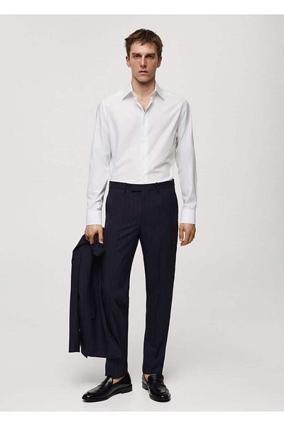 MANGO Man Cămașă slim-fit din țesătură twill 100% bumbac