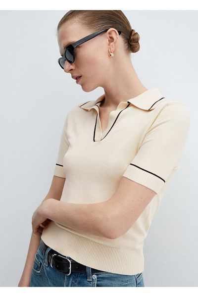 MANGO Woman Polo Collar Sweater