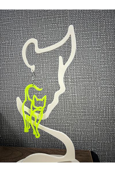 X Metal Quality Plastic 3d Cat Earrings