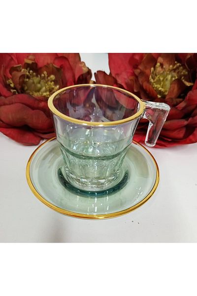 Paşabahçe Green Luster 2-piece Turkish Coffee Set 70cc
