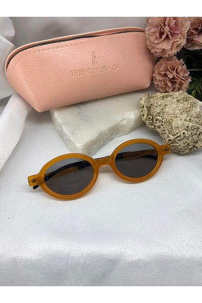 Di Caprio Hary Retro Orange Women's Sunglasses