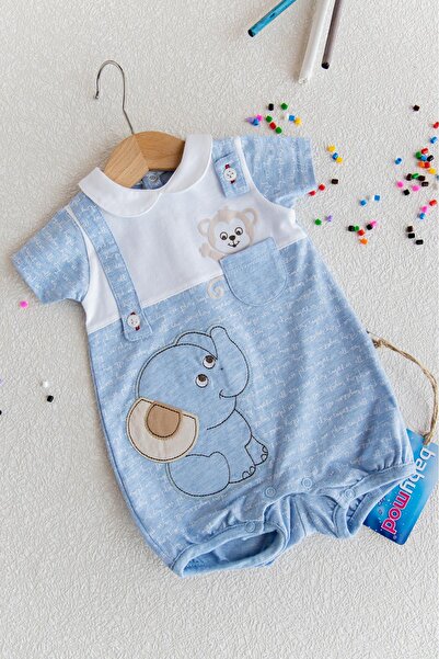Babymod Fil Figürlü Erkek Bebek Yazlık Tulum