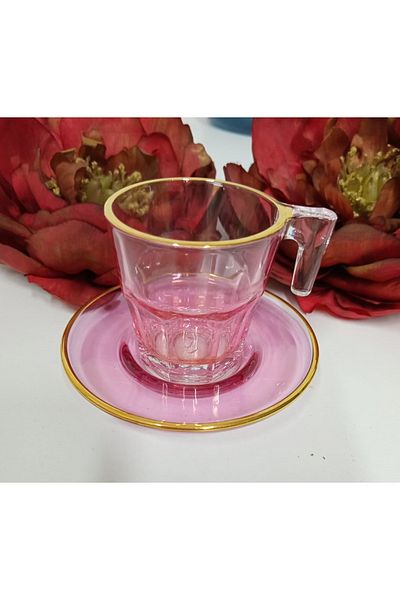 Paşabahçe Pink Luster 2-piece Turkish Coffee Set 70cc