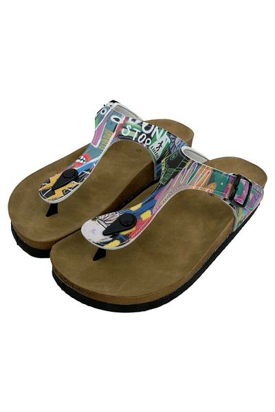 Dogo Women's Vegan Leather Multicolored Slippers - No More Drama Design