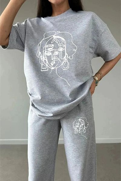 lona fashion Γυναικεία Αισθητική Φούτερ - Σχέδιο εμπριμέ μπλουζάκι και φούτερ