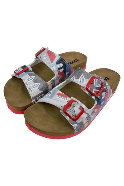 Dogo Women's Vegan Leather Multicolored Slippers - Old Town Design