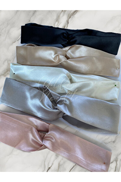 Golden Needle Καπουτσίνο σατέν μπαντάνα μαλλιών