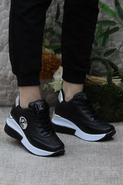 fort 3016 Pantofi de damă cu talpă cu pană, alb, negru