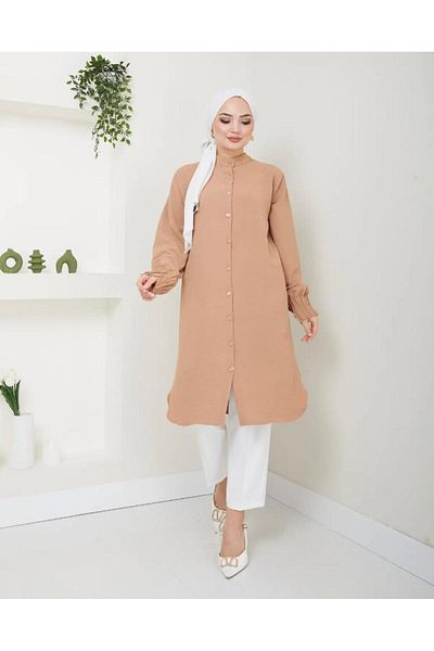 YILMAZBARMAZ Tunica cu lungime maxi cu coaste Ayrobin pentru femei