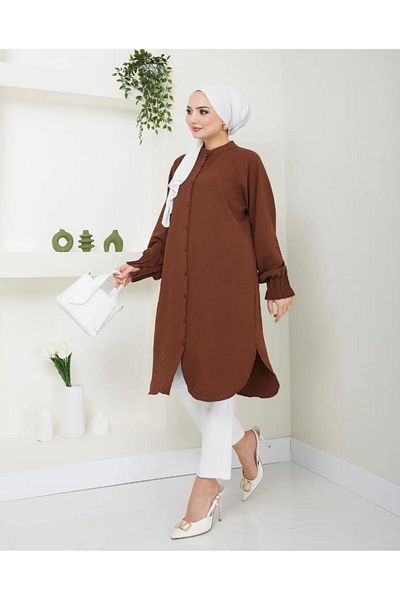 YILMAZBARMAZ Women's Ayrobin Ribbed Maxi Length Tunic