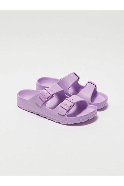 LC Waikiki Papuci pentru fete cu dungi duble cu cataramă LCW STEPS