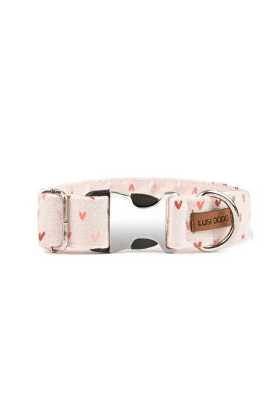 Lusi Doog Pink Heart Dog Collar