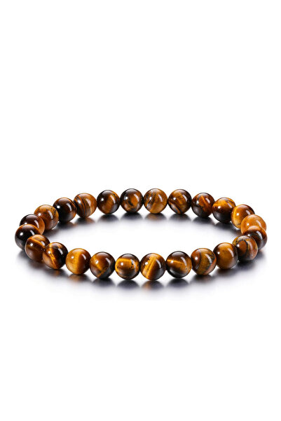 NBS Beautiful Naturel Stones سوار حجر عين النمر الطبيعي (القوة والشجاعة والجدة)