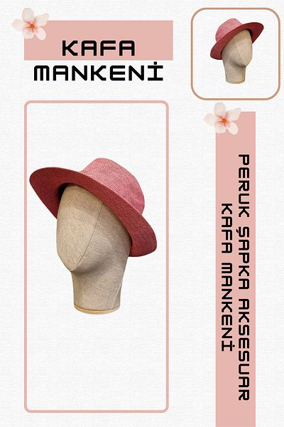 Manken İstanbul Fabric Covered Polyester Head Mannequin Accessory Manikin Hat Mannequin Wig Mannequin