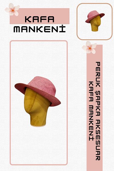 Manken İstanbul Fabric Covered Polyester Head Mannequin Accessory Manikin Hat Mannequin Wig Mannequin