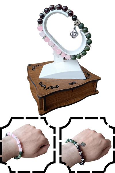 MGA DOĞAL TAŞ Pregnancy natural stone bracelet Jade stone Lal stone Pink quartz stone fertility bracelet