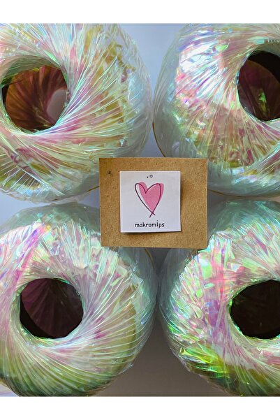 Makromİps Premıum Metalik Kâğıt Rafya Ip(4 adet)Simli Parlak Abiye Polyester ...