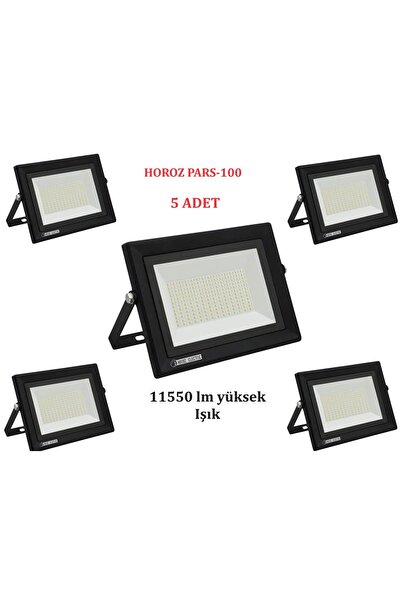 Horoz Elektrik 5 Adet 100 Watt 6400k 11550 lm Led Projektör Beyaz Işık Smd Le...