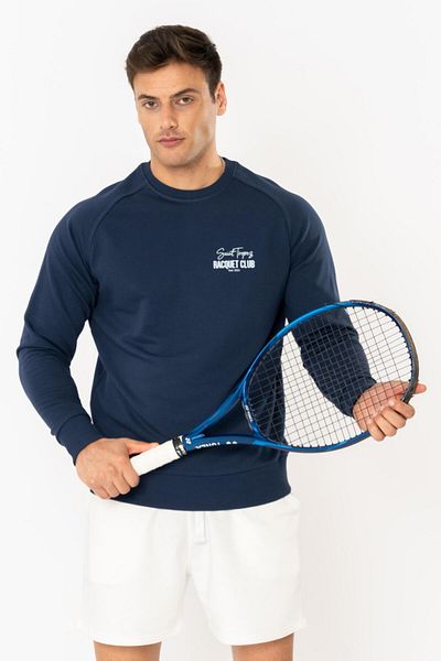 Coredra Мъжки суитшърт Racquet Club Regular - тъмносин