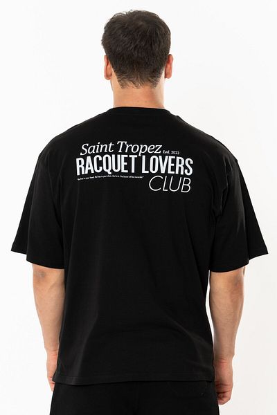 Coredra Racquet Lover Oversize T-Shirt Ανδρικό - Μαύρο