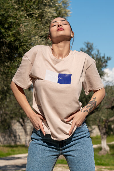 Maison La Femme Ženska majica kratkih rukava Oversize Fit Crew Neck sa štampa...