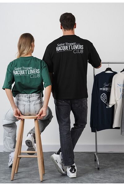 Coredra Racquet Lover Oversize T-Shirt Ανδρικό - Μαύρο