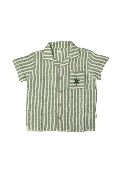 Miela Kids Πουκάμισο Muslin Resort με κέντημα με παλάμη