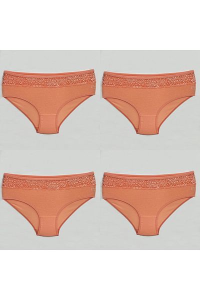 Clara Butik High Waist Lace Recovery Women's Panties Set of 4 - Extra Soft and Flexible
