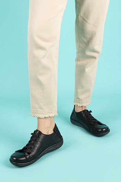 Getcho Pantofi casual negri Dunde din piele naturală pentru femei