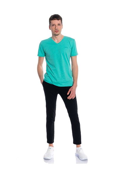 Slazenger Ανδρικό μπλουζάκι με λαιμόκοψη σε σκούρο πράσινο χρώμα