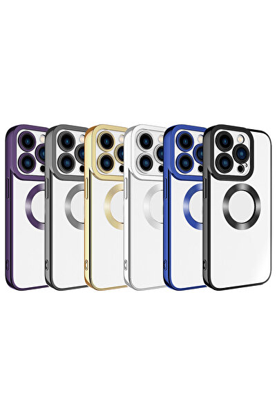 zore Apple iPhone 15 Pro Case with Camera Protection Showing Logo Zore Omega Cover Dark Gray