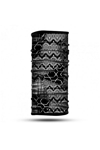 nehir eşarp Black and White Patterned Bandana Buff Baf Neck Collar