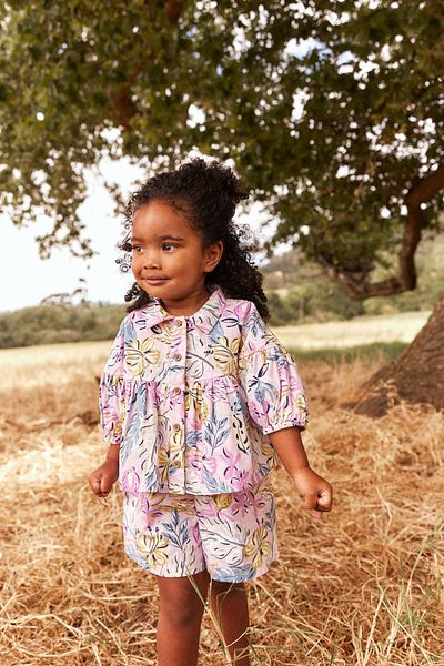 Next Baby Lilac Purple Shirt and Shorts Set - 100% Cotton