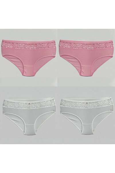 Clara Butik 4'lü Kadın Külot Toparlayıcı Yüksek Bel Dantelli Bato (Extra Yumuşak Ve Esnek)