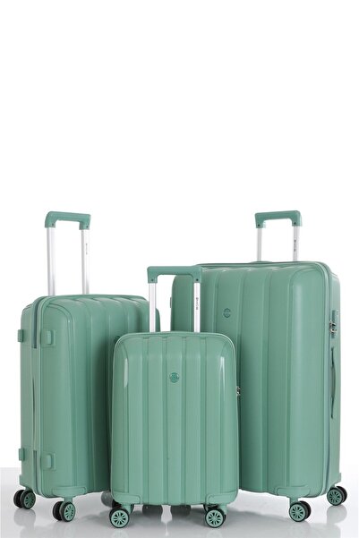 MÇS %100 Polipropilen 3'lü Valiz Seti Büyük + Orta + Kabin Boy CAN305-S